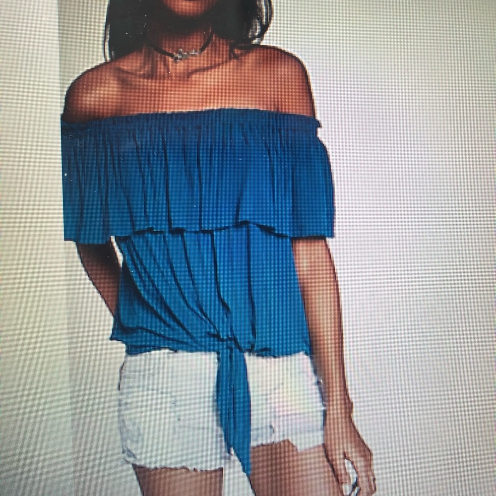 Express Tie Front Off The Shoulder Flutter Sleeve